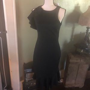 Black Ruffled Banana republic dress